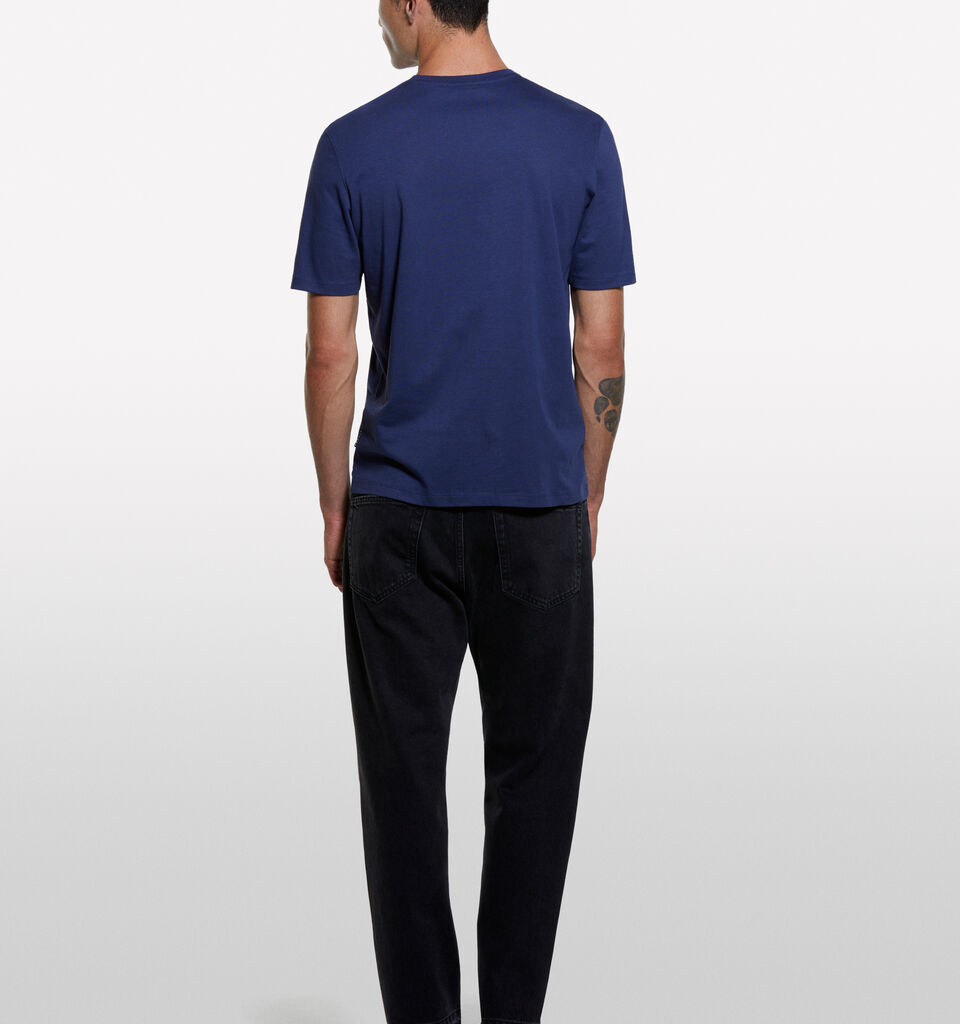 Blue regular fit short sleeve t-shirt  - men's short sleeve t-shirts - Blue | Sisley image number 2